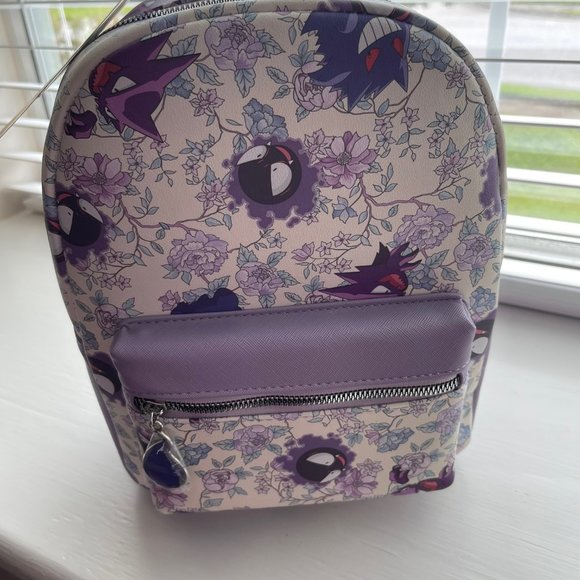 New Bioworld Pokemon Ghost Type Ghastly, Haunter, Gengar Floral Mini Backpack - Picture 8 of 10